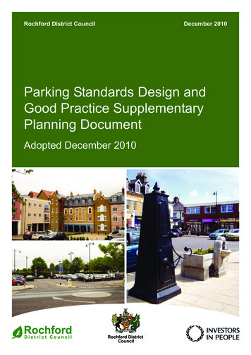 Parking Standards Design And Good Practice
