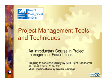 Project Management Tools And Techniques