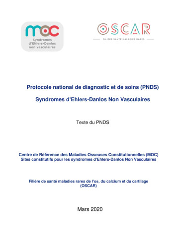 Protocole National De Diagnostic Et De Soins (PNDS) Syndromes D'Ehlers .