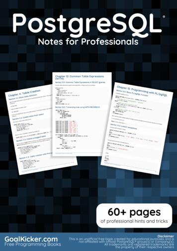 PostgreSQL Notes For Professionals - GoalKicker 