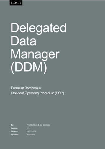 Delegated Data Manager (DDM) - Lloyd's