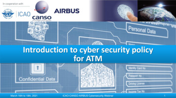 Introduction To Cyber Security Policy For ATM - ICAO
