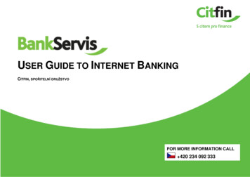 GUIDE TO RUČKY INTERNET BANKING - BankServis