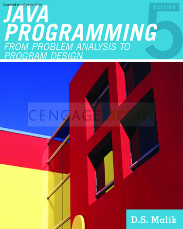 Java Programming: From Problem Analysis To Program 