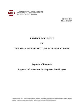 Project Document Of The Asian Infrastructure Investment Bank