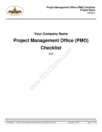 Project Management Office Checklist - SDLCforms