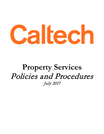 Property Services - Finance.caltech.edu
