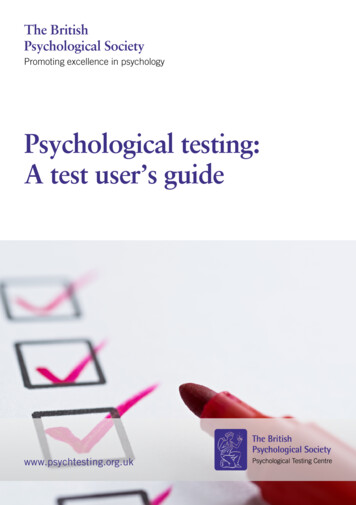 Psychological Testing: A Test User’s Guide