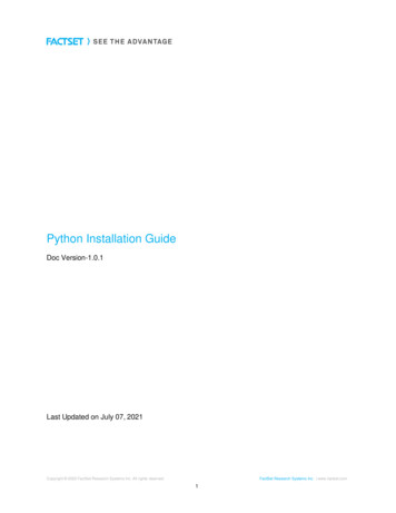 Python Installation Guide - FactSet