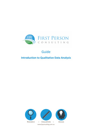 Introduction To Qualitative Data Analysis