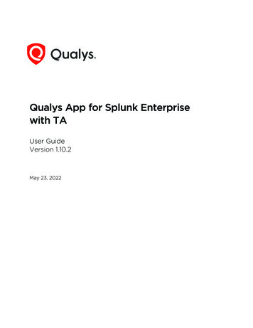 Qualys App For Splunk Enterprise With TA User Guide