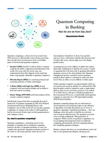 Quantum Computing In Banking - SBI