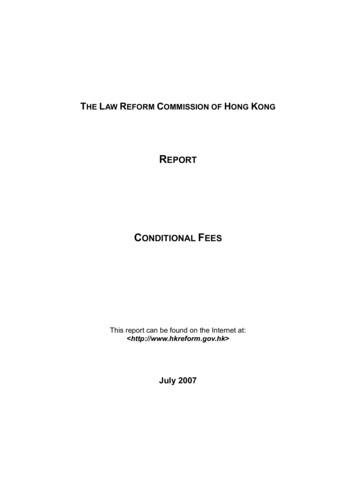 REPORT - The Law Reform Commission Of Hong Kong
