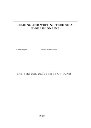 READING AND WRITING TECHNICAL ENGLISH ONLINE