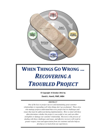 When Things Go Wrong Recovering A Troubled Project
