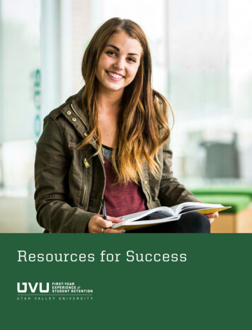 Resources For Success - Utah Valley University