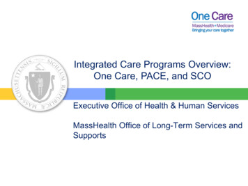 Integrated Care Programs Overview: One Care, PACE, And SCO