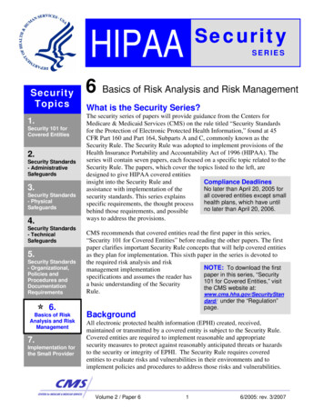 Security Series - Paper 6 - Basics Of Risk Analysis And Risk Management