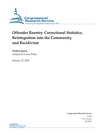 Offender Reentry: Correctional Statistics, Reintegration .