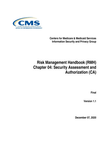 Risk Management Handbook (RMH) Chapter 04: Security Assessment . - CMS