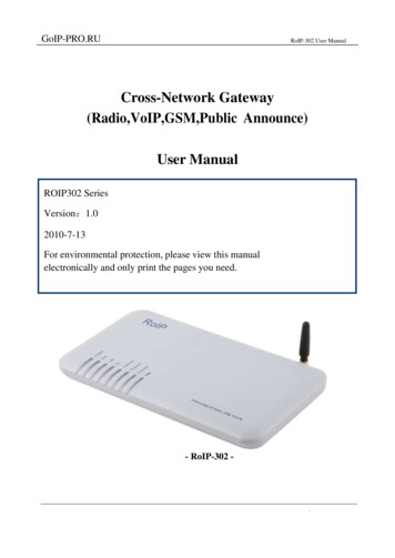 Cross-Network Gateway (Radio,VoIP,GSM,Public Announce) User Manual
