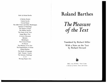 Roland Barthes: The Pleasure Of The Text - Emberilmu