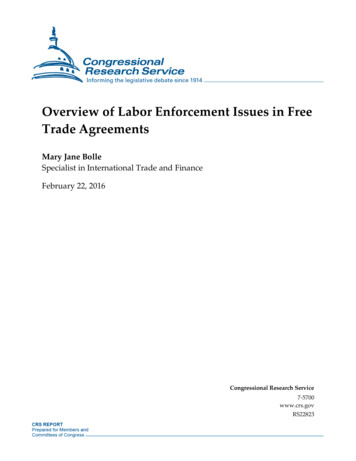 Overview Of Labor Enforcement Issues In Free Trade 