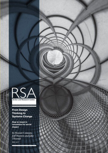 From Design Thinking To System Change - The RSA