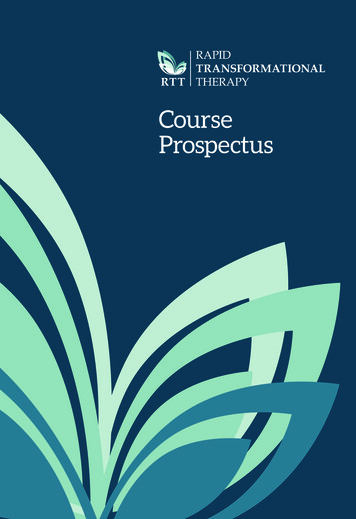 Course Prospectus - Rapid Transformational Therapy: RTT 