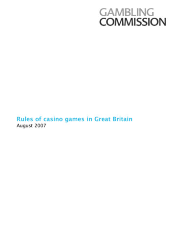 Rules Of Casino Games In Great Britain - Wizard Of Odds