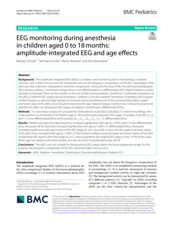 EEG Monitoring During Anesthesia In Children Aged 0 To . - BMC Pediatrics
