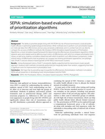 SEPIA: Simulation-based Evaluation Of Prioritization Algorithms
