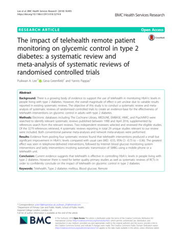 The Impact Of Telehealth Remote Patient Monitoring On Glycemic Control .