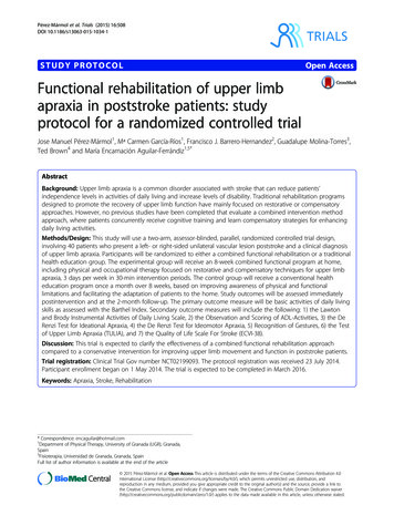 Functional Rehabilitation Of Upper Limb Apraxia In .