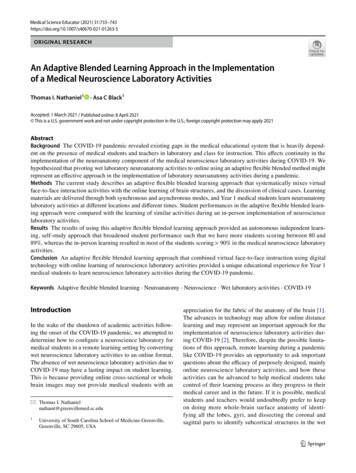 An Adaptive Blended Learning Approach In The Implementation . - Springer
