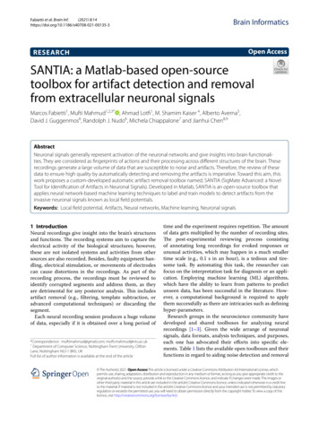 SANTIA: A Matlab-based Open-source Toolbox For Artifact .