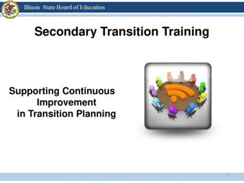 Supporting Continuous Improvement In Transition Planning