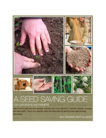 Table Of Contents - Organic Seed Alliance