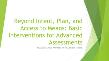 Beyond Intent, Plan, And Access To Means: Basic .