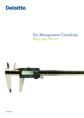 Tax Management Consulting Why And What?