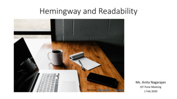 Hemingway And Readability - Anita Nagarajan