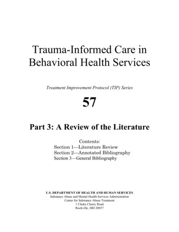 Trauma-Informed Care In Behavioral Health Services