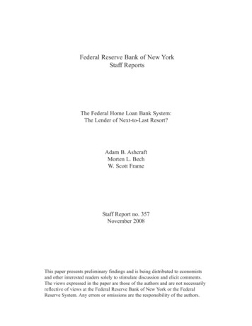 Federal Reserve Bank Of New York Staff Reports