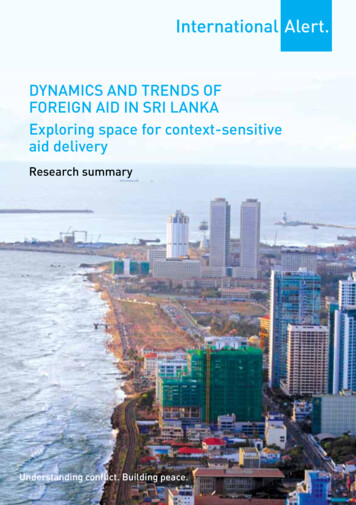 DYNAMICS AND TRENDS OF FOREIGN AID IN SRI LANKA Exploring Space For .
