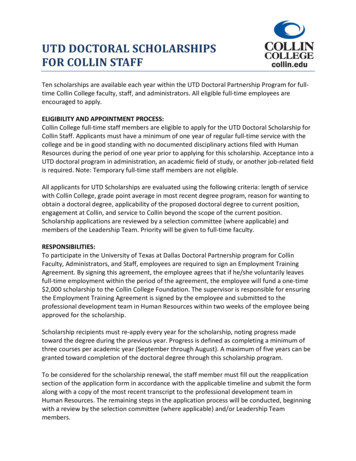Utd Doctoral Scholarships For Collin Staff