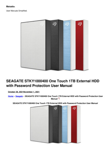 SEAGATE STKY1000400 One Touch 1TB External HDD With Password Protection .