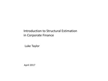 Introduction To Structural Estimation In Corporate Finance