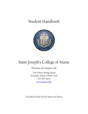 Student Handbook - Saint Joseph's College Of Maine