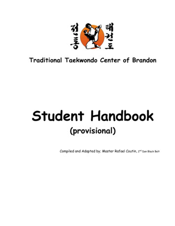 Student Handbook - Traditional TaeKwon-Do Center 