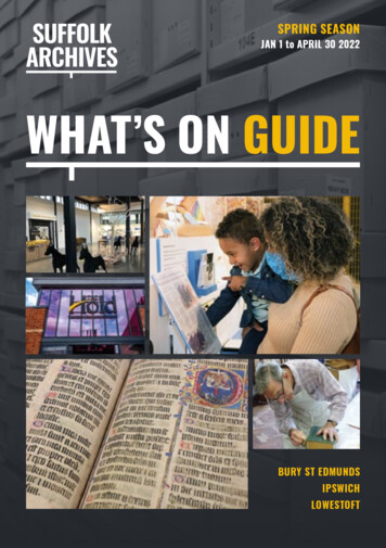 WHAT'S ON GUIDE - Suffolk Archives Foundation